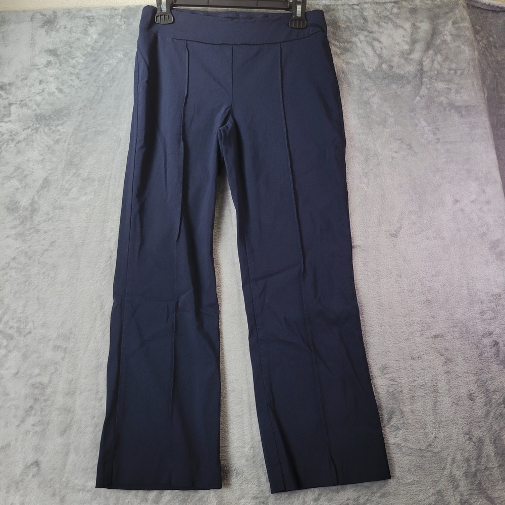 J.McLaughlin Navy Blue Pintuck Pull On Stretch Pants Womens Size 6 Career Office